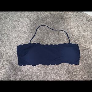NWT J. Crew scallop piqué bandeau bikini top